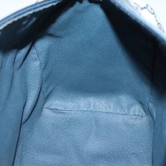 GUCCI GG Supreme Sherry Line Hand Bag PVC Navy Gold Red Auth 134690 - Picture 14 of 16